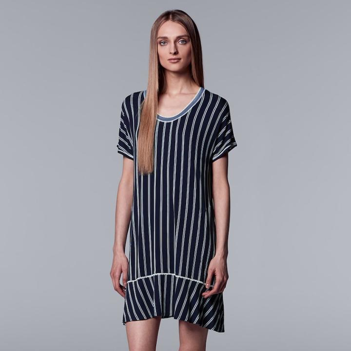 Women's Simply Vera Vera Wang Printed Sleepshirt, Size: Xs, Blue (navy)