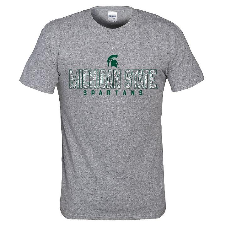 Men's Michigan State Spartans Digital Machine Tee, Size: Xxl, Med Grey
