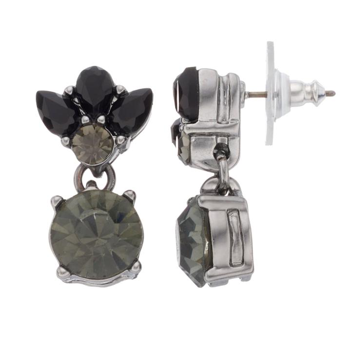 Dana Buchman Round Double Drop Earrings, Women's, Black