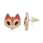 Fox Stud Earrings, Women's, Red