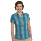 Women's Woolrich Carrabelle Plaid Button-down Shirt, Size: Small, Dark Blue