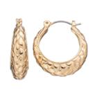 Napier Basket Weave Nickel Free Hoop Earrings, Women's, Gold