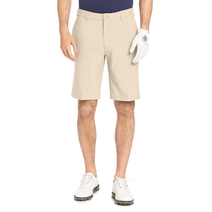 Men's Izod Swingflex Classic-fit Performance Flat-front Golf Shorts, Size: 36, Beige