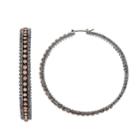Simply Vera Vera Wang Beaded Trim Nickel Free Hoop Earrings, Women's, Light Pink