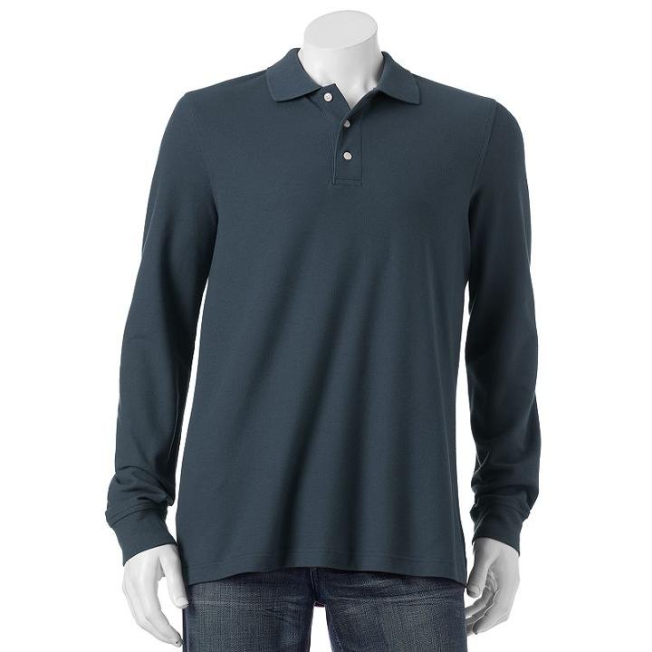 Big & Tall Croft & Barrow&reg; Classic-fit Easy-care Polo Pique Polo, Men's, Size: L Tall, Dark Blue
