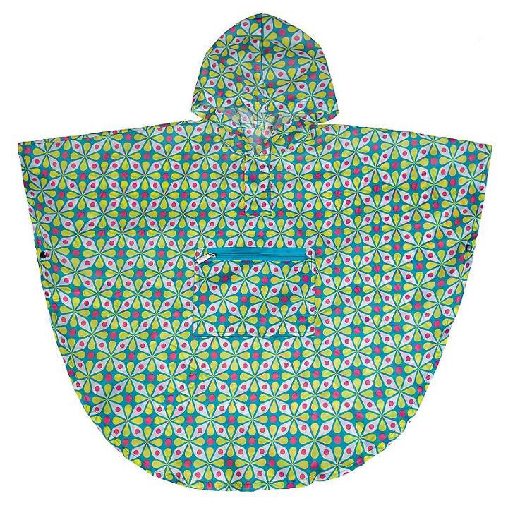 Wildkin Kaleidoscope Maize Poncho - Kids 4-7, Girl's, Size: S(4-7), Green