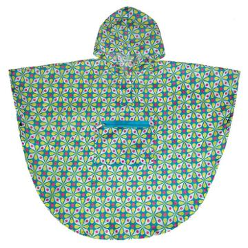Wildkin Kaleidoscope Maize Poncho - Kids 4-7, Girl's, Size: S(4-7), Green