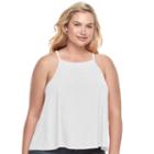 So, Juniors' Plus Size &reg; Lace-up Back Halter Top, Girl's, Size: 2xl, White