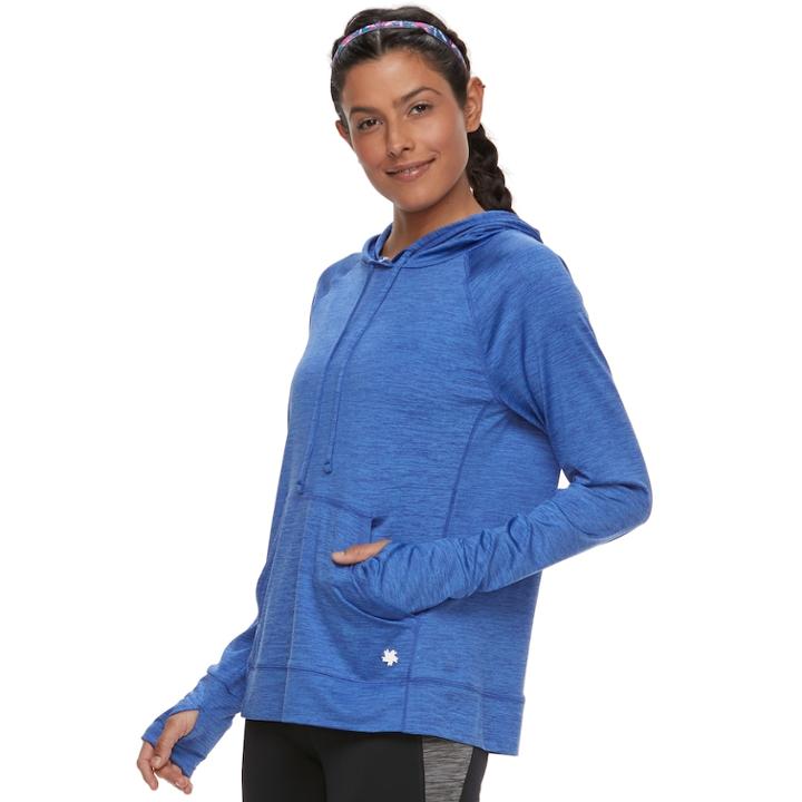 Women's Tek Gear Performance Popover Top, Size: Large, Med Blue