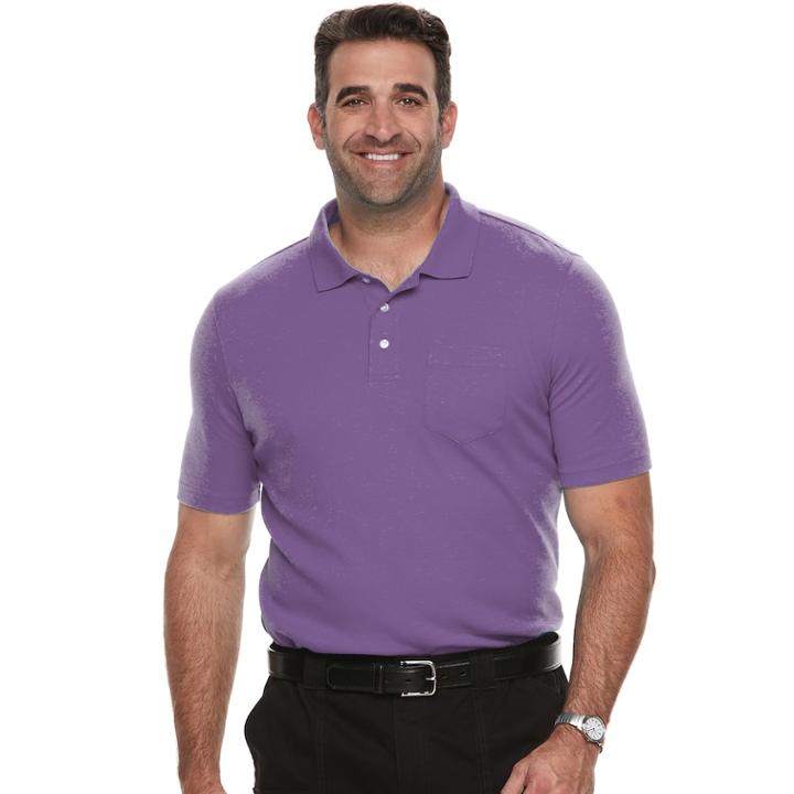Big & Tall Croft & Barrow&reg; Classic-fit Easy-care Interlock Pocket Polo, Men's, Size: Xxl Tall, Med Purple