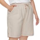 Plus Size Gloria Vanderbilt Jamy Sheeting Drawstring Shorts, Women's, Size: 1xl, Med Beige