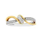 Two Tone 10k Gold 1/4 Carat T.w. Diamond 2-stone Ring, Women's, Size: 7, White