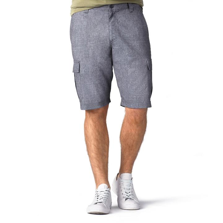Men's Lee Performance Cargo Shorts, Size: 30, Gray Heathered Plaid
