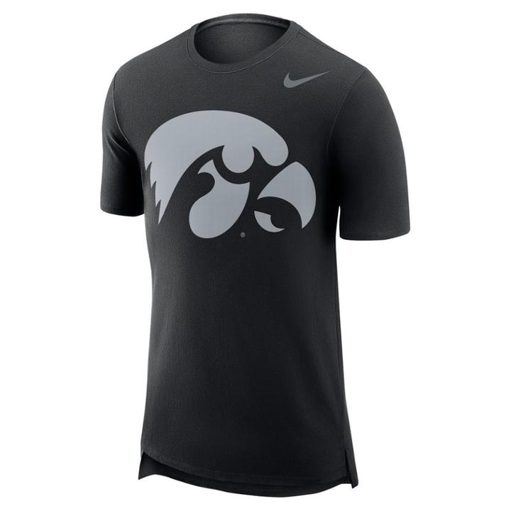 Men's Nike Iowa Hawkeyes Enzyme Droptail Tee, Size: Small, Black