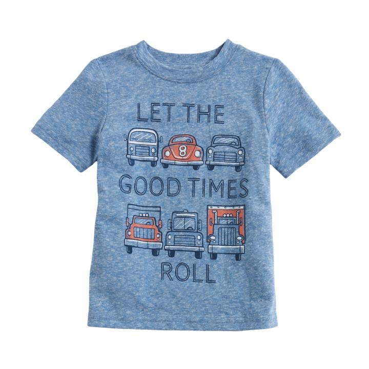 Baby Boy Jumping Beans&reg; Slubbed Graphic Tee, Size: 18 Months, Med Blue