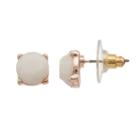 Lc Lauren Conrad White Faceted Stone Nickel Free Round Stud Earrings, Women's
