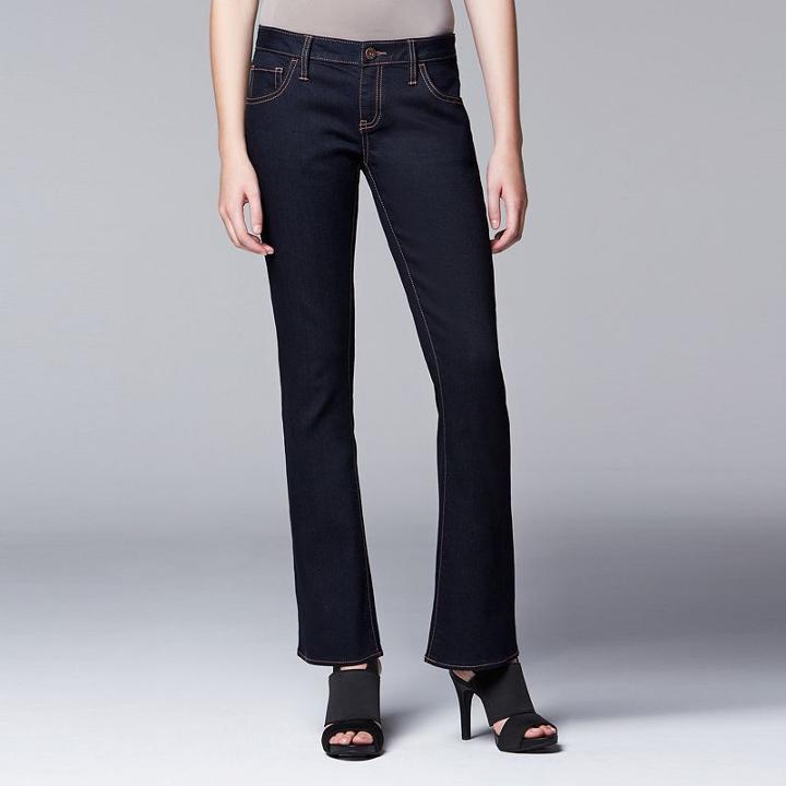 Simply Vera Vera Wang Modern Fit Bootcut Jeans - Women's, Size: 6, Dark Blue
