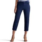 Petite Lee Carsen Relaxed Fit Twill Capris, Women's, Size: 14 Petite, Dark Blue