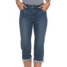 Women's Croft & Barrow&reg; Cuffed Capri Jeans, Size: 4, Med Blue