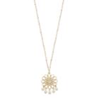 Lc Lauren Conrad Long Textured Openwork Flower Pendant Necklace, Women's, White