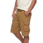 Men's Rawx Regular-fit Belted Cargo Shorts, Size: 34, Brown