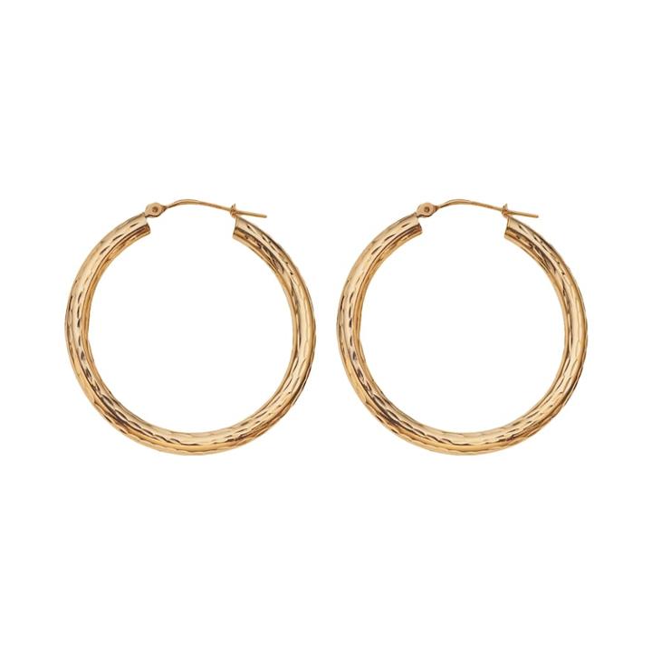 10k Gold Textured Tube Hoop Earrings, Women's, Yellow