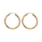10k Gold Textured Tube Hoop Earrings, Women's, Yellow