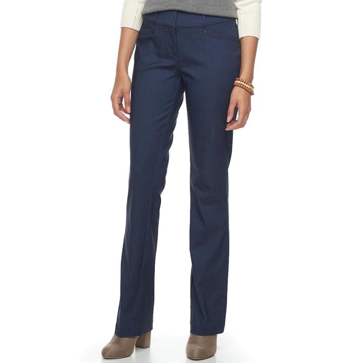 Juniors' Candie's&reg; Marilyn Bootcut Pants, Teens, Size: 0, Dark Blue