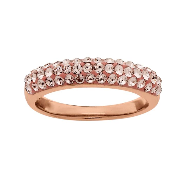 Artistique 18k Rose Gold Over Silver Crystal Ring - Made With Swarovski Crystals, Women's, Size: 8, Brown