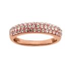 Artistique 18k Rose Gold Over Silver Crystal Ring - Made With Swarovski Crystals, Women's, Size: 8, Brown