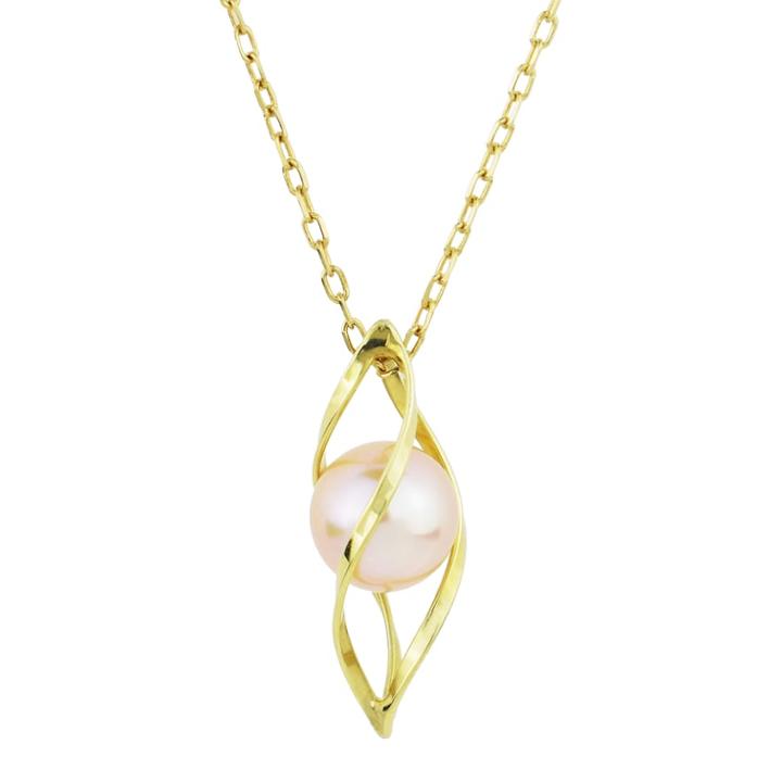 14k Gold Pink Freshwater Cultured Pearl Cage Pendant Necklace, Women's, Size: 17