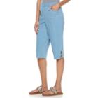 Women's Croft & Barrow&reg; Lattice-hem Skimmer Capris, Size: Xl, Blue Other