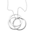 Sterling Silver Triple-circle Pendant, Women's, Size: 18, Grey
