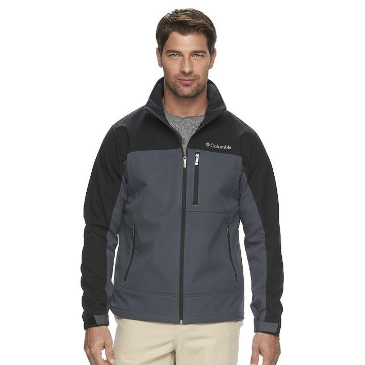 Big & Tall Columbia Smooth Spiral Softshell Jacket, Men's, Size: L Tall, Light Grey