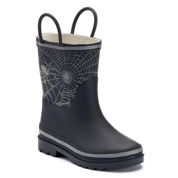 Western Chief Bright Web Reflective Toddlers' Waterproof Rain Boots, Kids Unisex, Size: 10 T, Black