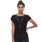 Women's Jennifer Lopez Drapped Tee, Size: Small, Black