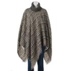 Manhattan Accessories Co. Cross-hatch Poncho, Women's, Grey