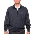 Men's Pebble Beach Classic-fit Heathered Quarter-zip Performance Golf Pullover Sweater, Size: Xl, Black