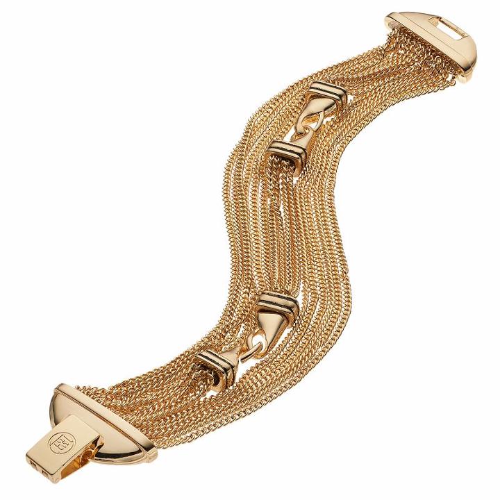 Dana Buchman Curb Chain Linked Multi Strand Bracelet, Women's, Gold