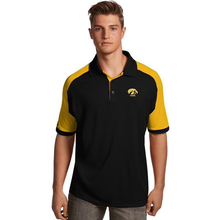 Men's Antigua Iowa Hawkeyes Century Polo, Size: Large, Black