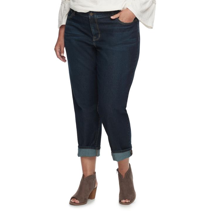 Plus Size Sonoma Goods For Life&trade; Boyfriend Jeans, Women's, Size: 16 W, Light Blue
