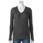 Women's Sonoma Goods For Life&trade; Cable-knit Sweater, Size: Small, Dark Grey