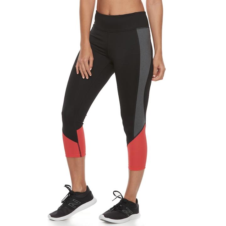 Women's Tek Gear&reg; Mesh Midrise Capri Leggings, Size: Small, Black