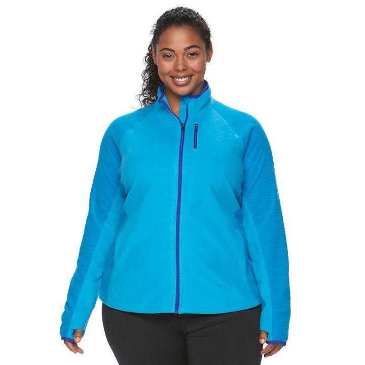 Plus Size Tek Gear® Full-zip Fleece Jacket, Women's, Size: 1xl, Turquoise/blue (turq/aqua)