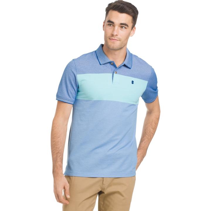 Men's Izod Sportflex Classic-fit Rugby-striped Stretch Performance Polo, Size: Xxl, Blue