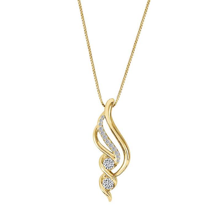 Sirena Collection 14k Gold 3/8 Carat T.w. Certified Diamond Twist Pendant Necklace, Women's, Size: 18, White