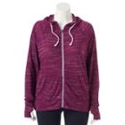 Juniors' Plus Size So&reg; Space-dyed Zip Front Hoodie, Girl's, Size: 3xl, Med Purple