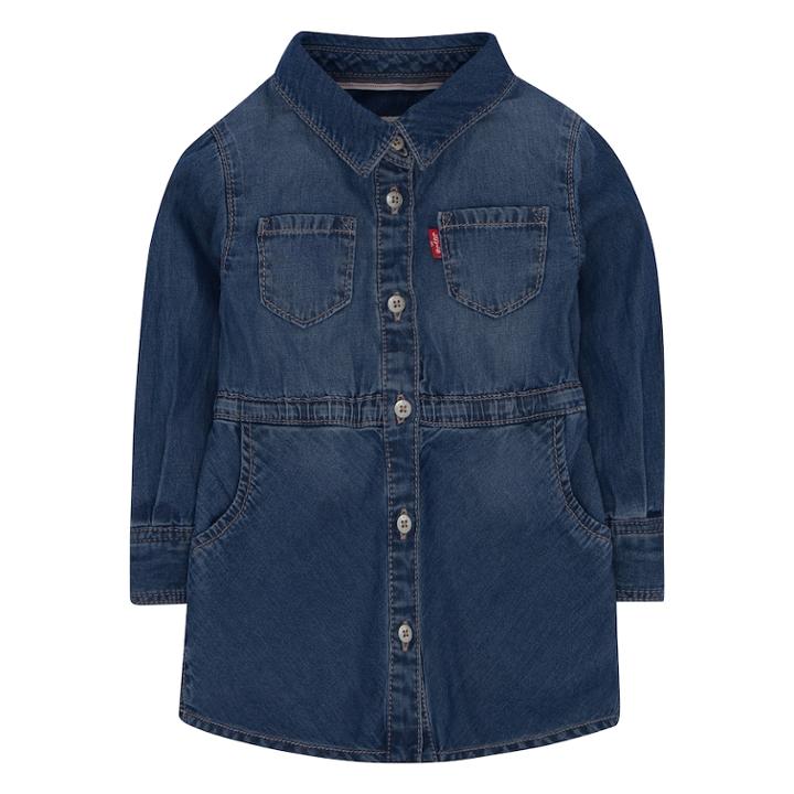 Girls 4-6x Levi's® Fit & Flare Denim Shirt Dress, Size: 5, Med Blue