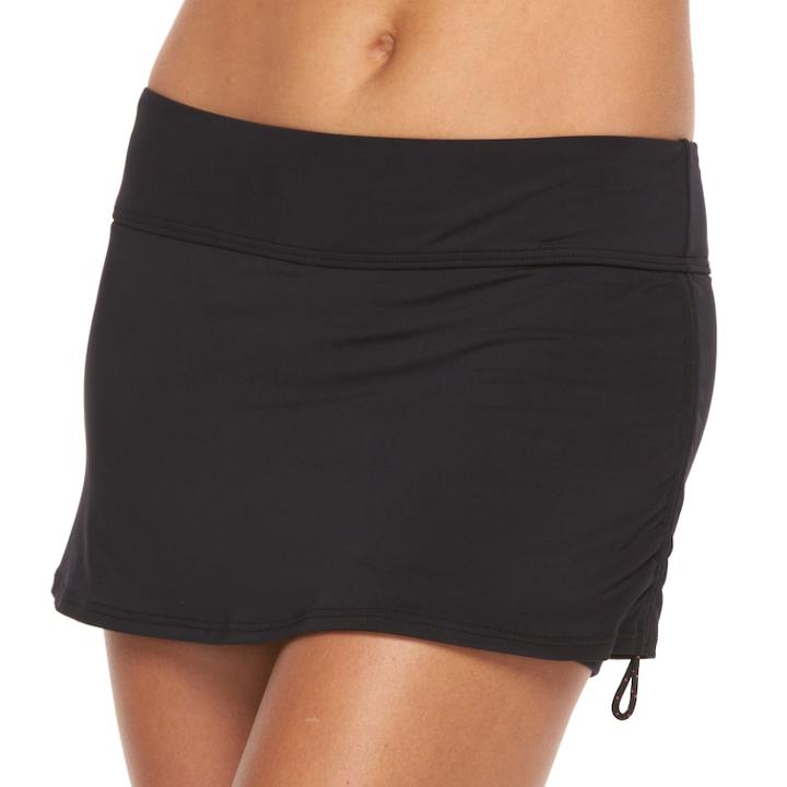 Women's Tyr Solid Skirtini Bottoms, Size: Medium, Black