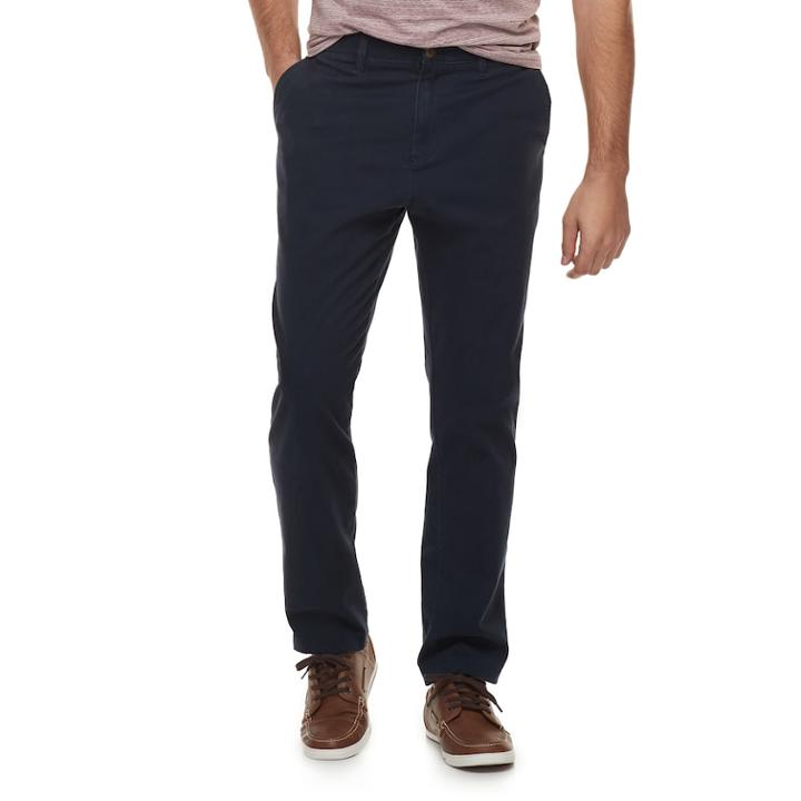 Men's Sonoma Goods For Life&trade; Modern-fit Athletic Stretch Twill Chino Pants, Size: 34x30, Dark Blue
